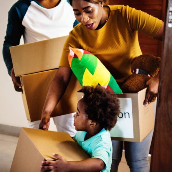 Black family moving in to new house