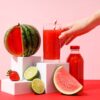 Concept of fresh and tasty summer drink - Watermelon smoothie
